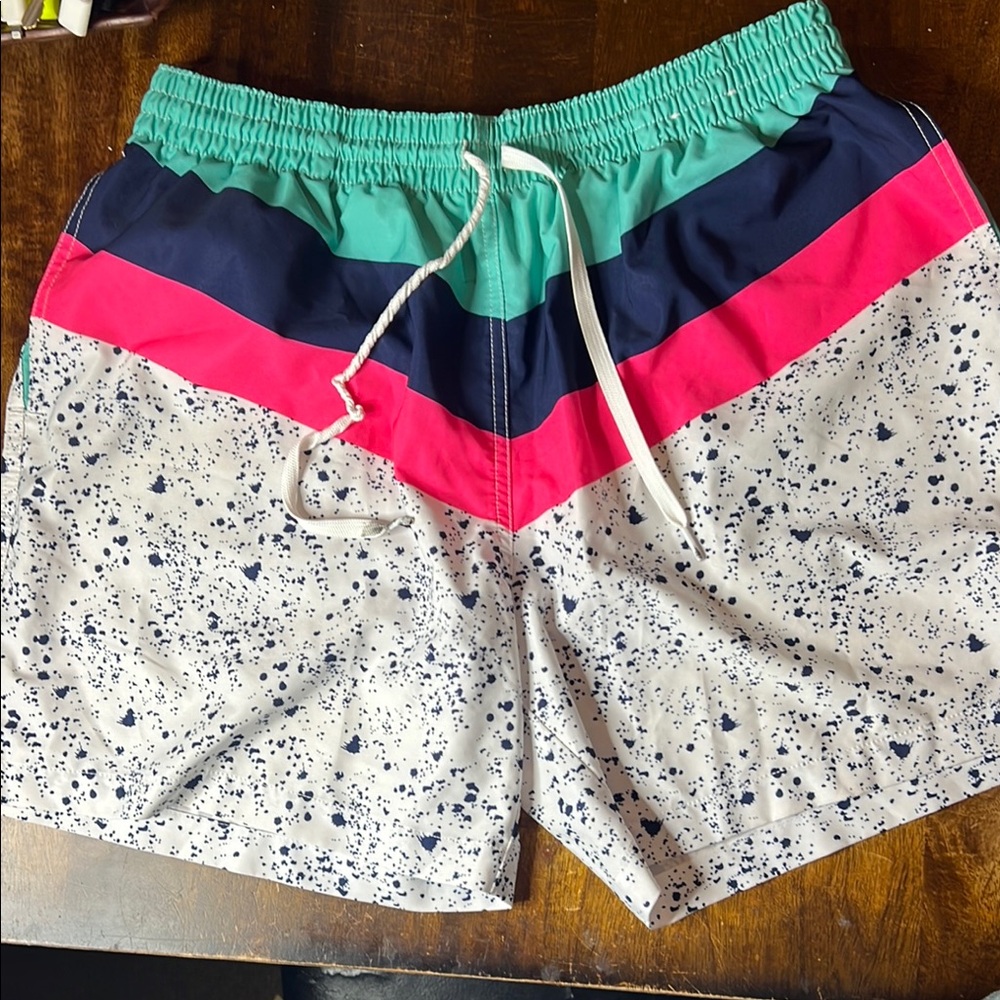 Chubbies Vibrant Green and Pink Board Shorts